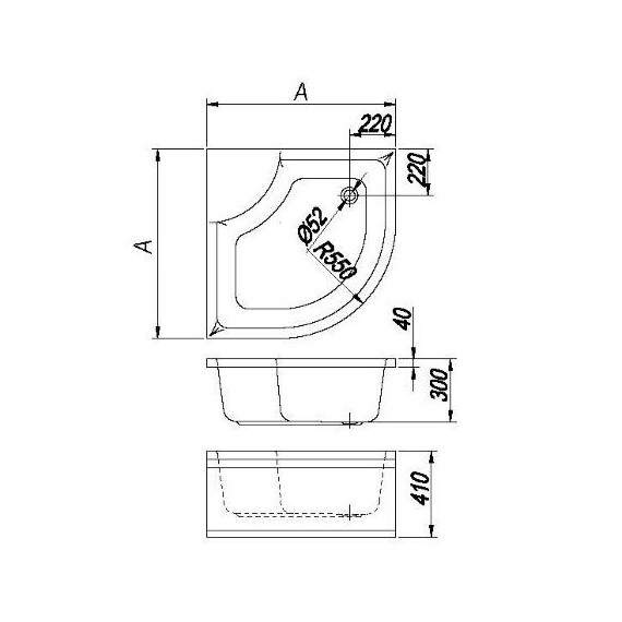 ДУШЕВОЙ ПОДДОН KOLPA SAN DIXIE 90/O ДУШЕВОЙ ПОДДОН KOLPA SAN DIXIE 90/O