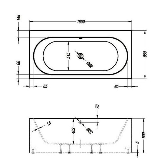 ВАННА АКРИЛОВАЯ KOLPA SAN ATYS 180X85 (СВОБОДНОСТОЯЩАЯ С ПАНЕЛЯМИ)