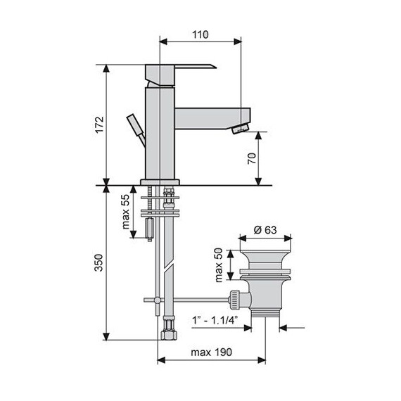 СМЕСИТЕЛЬ ДЛЯ РАКОВИНЫ EMMEVI SICILY 38003 СМЕСИТЕЛЬ ДЛЯ РАКОВИНЫ EMMEVI SICILY 38003
