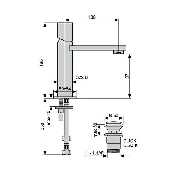 СМЕСИТЕЛЬ ДЛЯ РАКОВИНЫ EMMEVI GEA CR26003