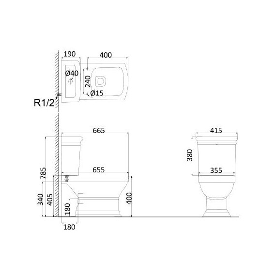 УНИТАЗ НАПОЛЬНЫЙ CREO CERAMIQUE ORLEANS OR1002+OR1003 С КРЫШКОЙ МИКРОЛИФТ