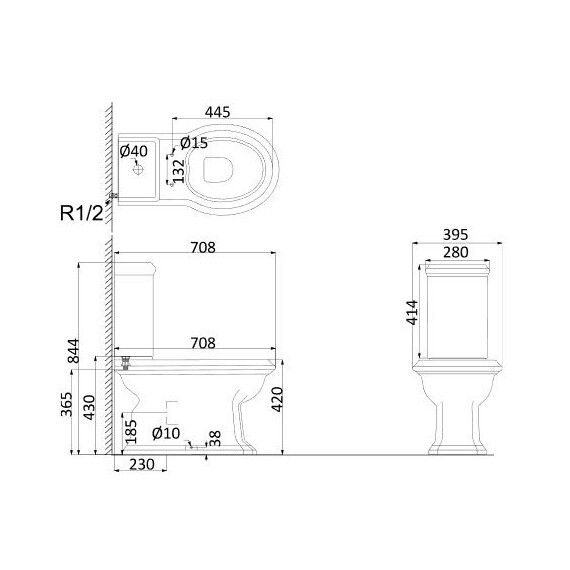 УНИТАЗ НАПОЛЬНЫЙ CREO CERAMIQUE DIJON DI1002+DI1003 С ДЕРЕВЯННОЙ КРЫШКОЙ МИКРОЛИФТ