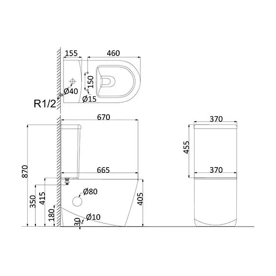 УНИТАЗ НАПОЛЬНЫЙ CREO CERAMIQUE RENNES RE1002+RE1001T С УЛЬТРАТОНКОЙ БЫСТРОСЪЕМНОЙ КРЫШКОЙ МИКРОЛИФТ