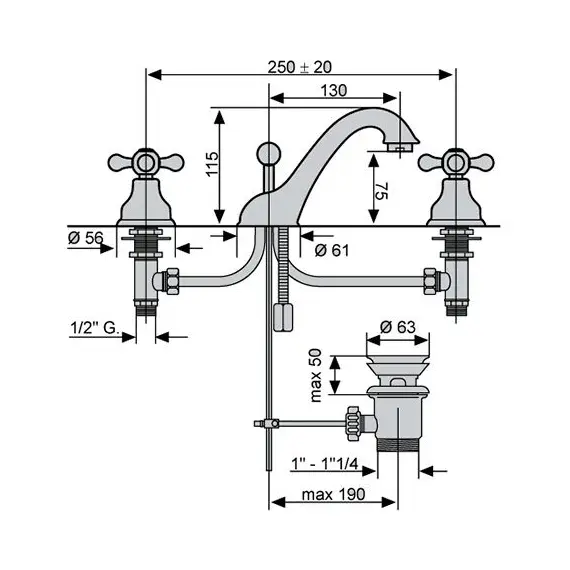 СМЕСИТЕЛЬ ДЛЯ РАКОВИНЫ EMMEVI DECO CLASSIC 12033
