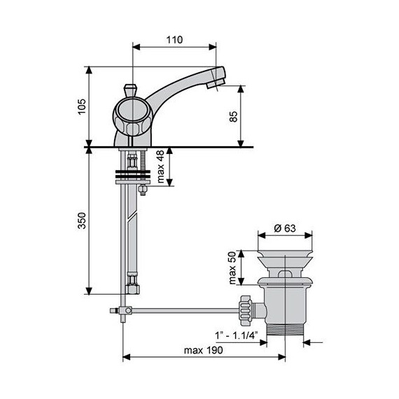 СМЕСИТЕЛЬ ДЛЯ РАКОВИНЫ EMMEVI SOLE CR15013 СМЕСИТЕЛЬ ДЛЯ РАКОВИНЫ EMMEVI SOLE CR15013