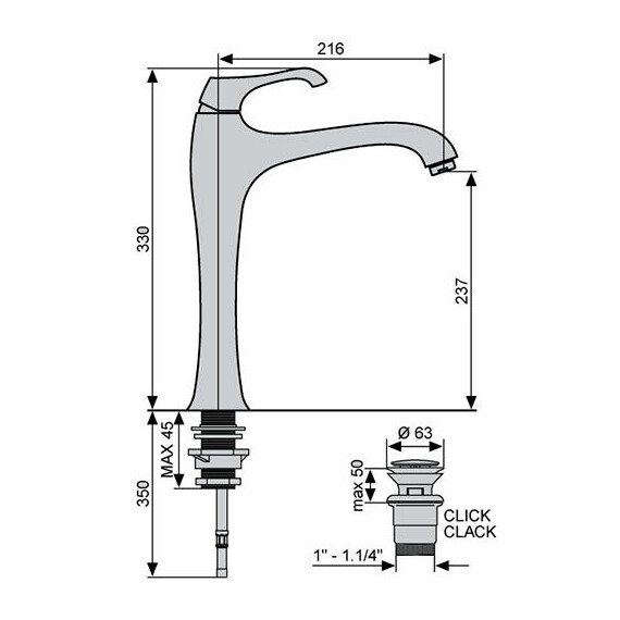 СМЕСИТЕЛЬ ДЛЯ РАКОВИНЫ EMMEVI ARES 76006