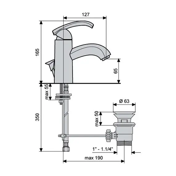 СМЕСИТЕЛЬ ДЛЯ РАКОВИНЫ EMMEVI DAKOTA 73003