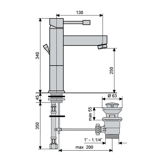 СМЕСИТЕЛЬ ДЛЯ РАКОВИНЫ EMMEVI EDEN 71006
