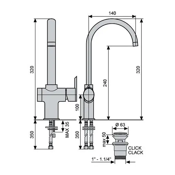 СМЕСИТЕЛЬ ДЛЯ РАКОВИНЫ EMMEVI ELLY 41073