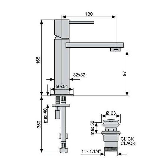 СМЕСИТЕЛЬ ДЛЯ РАКОВИНЫ EMMEVI GEA CR26003LA