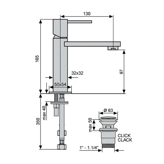 СМЕСИТЕЛЬ ДЛЯ РАКОВИНЫ EMMEVI GEA CR26003LA