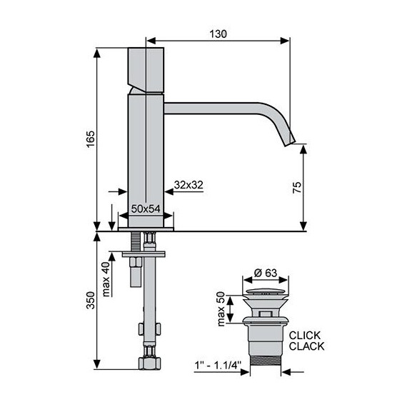 СМЕСИТЕЛЬ ДЛЯ РАКОВИНЫ EMMEVI SIRIS CR47003