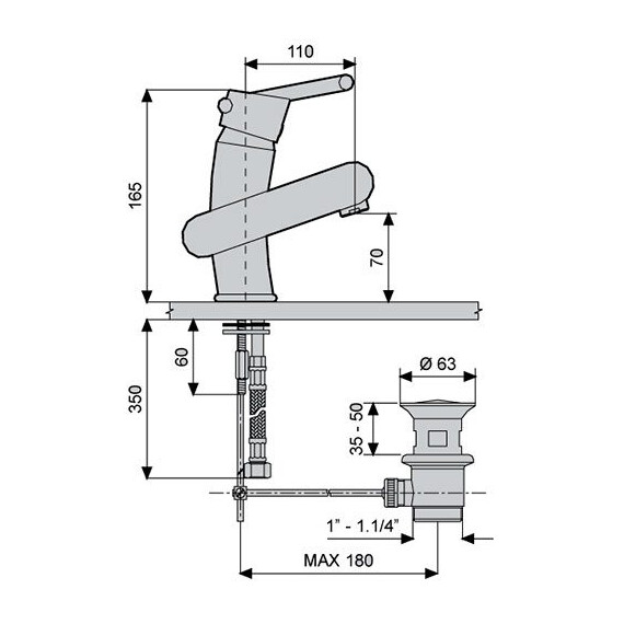 СМЕСИТЕЛЬ ДЛЯ РАКОВИНЫ EMMEVI TWIST 6603