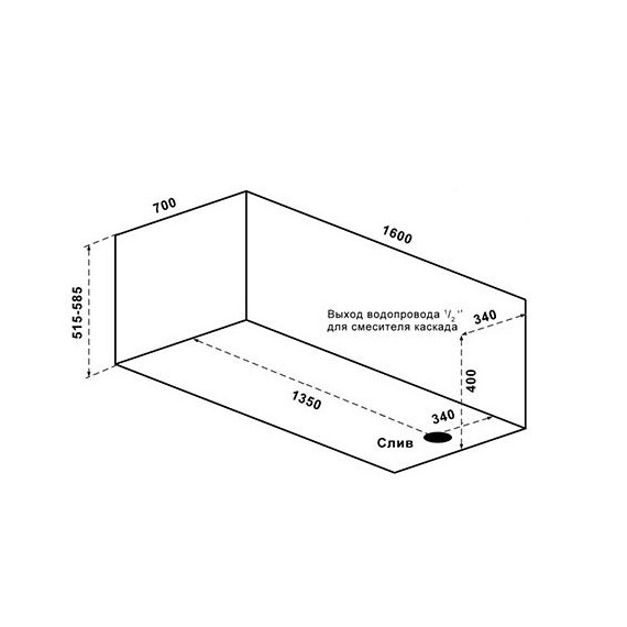 ВАННА RELISAN ECO PLUS МЕГА 160Х70