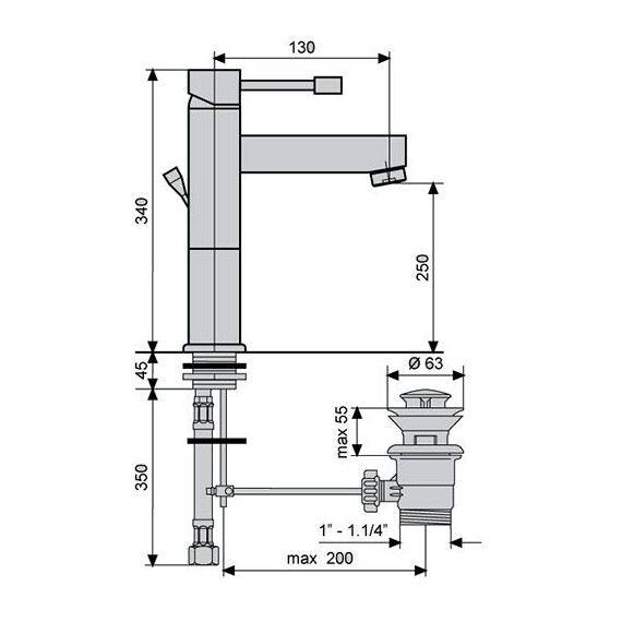 СМЕСИТЕЛЬ ДЛЯ РАКОВИНЫ EMMEVI EDEN 71006