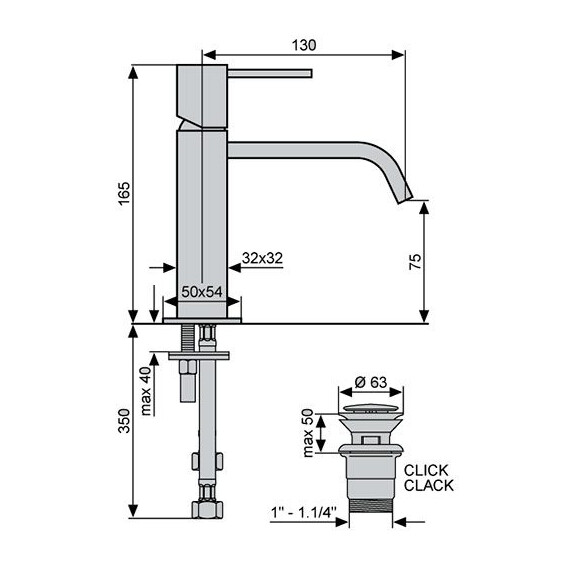 СМЕСИТЕЛЬ ДЛЯ РАКОВИНЫ EMMEVI SIRIS CR47003LA