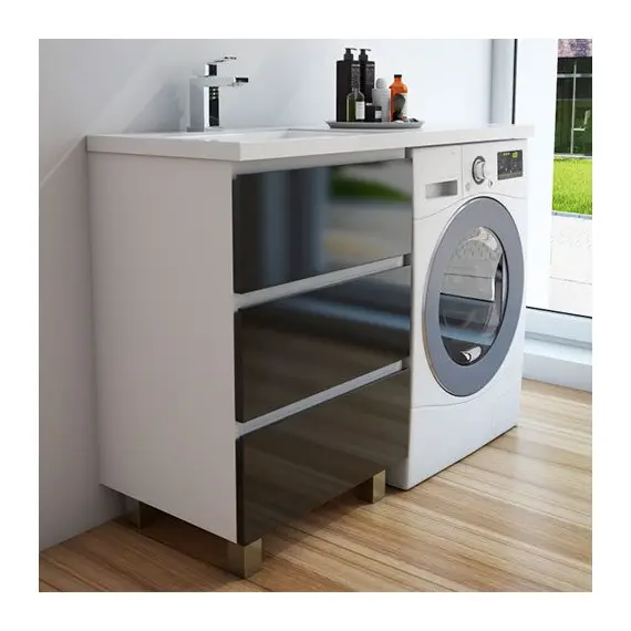 КОМПЛЕКТ МЕБЕЛИ DALLAS LUXE 1200Х482 ЛЕВОСТОРОННИЙ НАПОЛЬНЫЙ 3 ЯЩИКА (ШХГХВ) 548Х476Х860