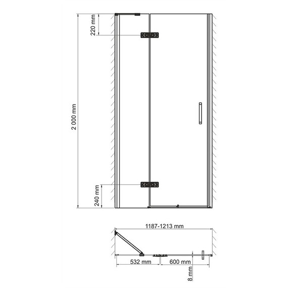 ДУШЕВАЯ ДВЕРЬ WASSERKRAFT ALLER 10H05L ЛЕВАЯ
