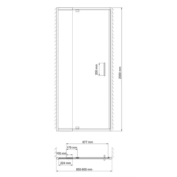ДУШЕВАЯ ДВЕРЬ WASSERKRAFT BERKEL 48P04 РАСПАШНАЯ, УНИВЕРСАЛЬНАЯ