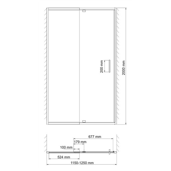 ДУШЕВАЯ ДВЕРЬ WASSERKRAFT BERKEL 48P05 РАСПАШНАЯ, УНИВЕРСАЛЬНАЯ