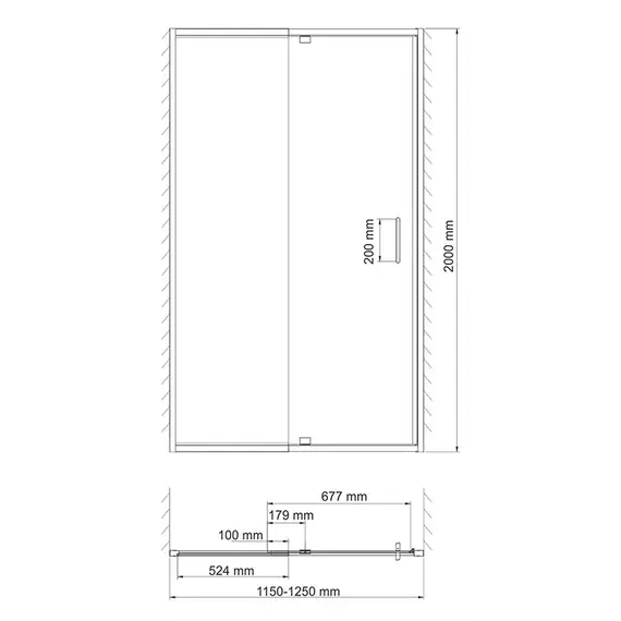 ДУШЕВАЯ ДВЕРЬ WASSERKRAFT BERKEL 48P05 РАСПАШНАЯ, УНИВЕРСАЛЬНАЯ