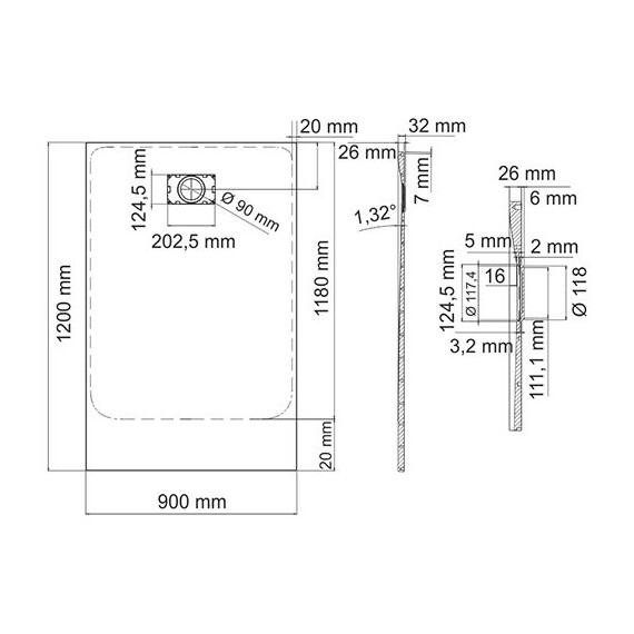 ДУШЕВОЙ ПОДДОН WASSERKRAFT MAIN 41T07 ПРЯМОУГОЛЬНИК