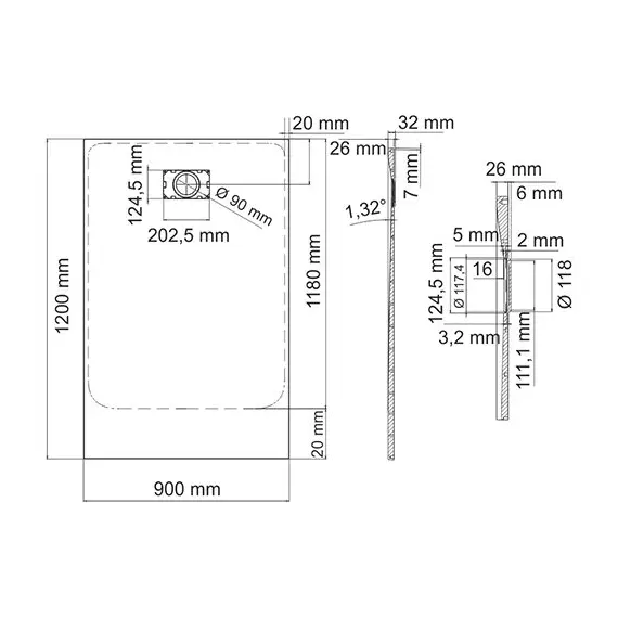 ДУШЕВОЙ ПОДДОН WASSERKRAFT MAIN 41T07 ПРЯМОУГОЛЬНИК