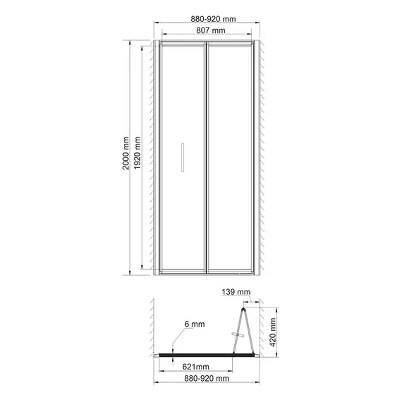 ДУШЕВАЯ ДВЕРЬ WASSERKRAFT WESER 78F04
