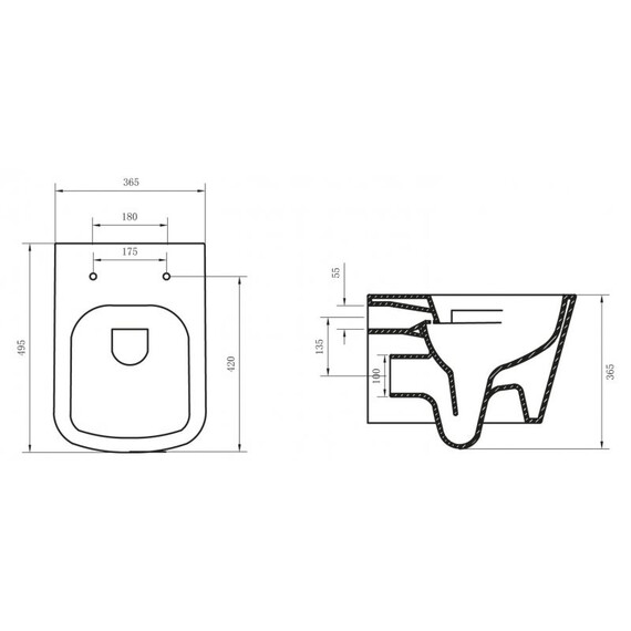 УНИТАЗ ПОДВЕСНОЙ БЕЗОБОДКОВЫЙ BELBAGNO ALBANO