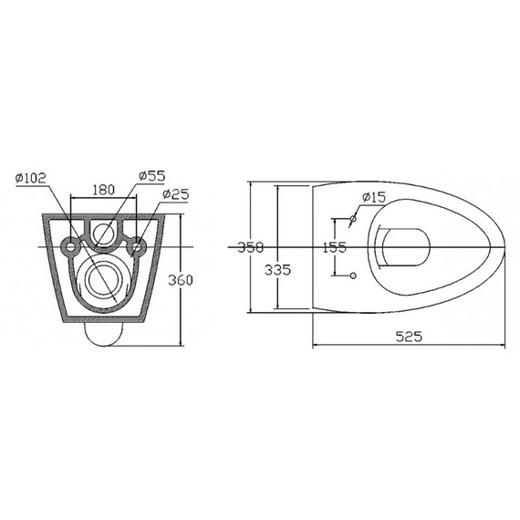 УНИТАЗ ПОДВЕСНОЙ БЕЗОБОДКОВЫЙ BELBAGNO ALPHA