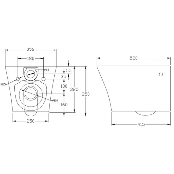 УНИТАЗ ПОДВЕСНОЙ БЕЗОБОДКОВЫЙ BELBAGNO FLAY-R