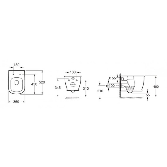 УНИТАЗ ПОДВЕСНОЙ БЕЗОБОДКОВЫЙ BELBAGNO PRADO
