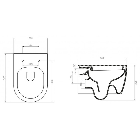 УНИТАЗ ПОДВЕСНОЙ БЕЗОБОДКОВЫЙ BELBAGNO MARINO