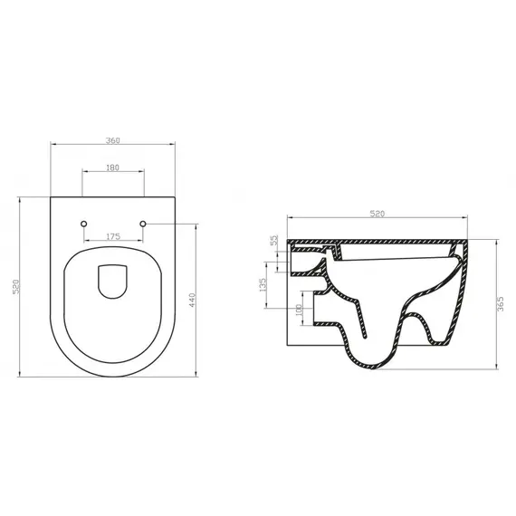 УНИТАЗ ПОДВЕСНОЙ БЕЗОБОДКОВЫЙ BELBAGNO MARINO