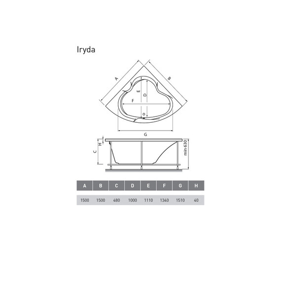 ВАННА АКРИЛОВАЯ VAYER IRYDA 150X150 ВАННА АКРИЛОВАЯ VAYER IRYDA 150X150