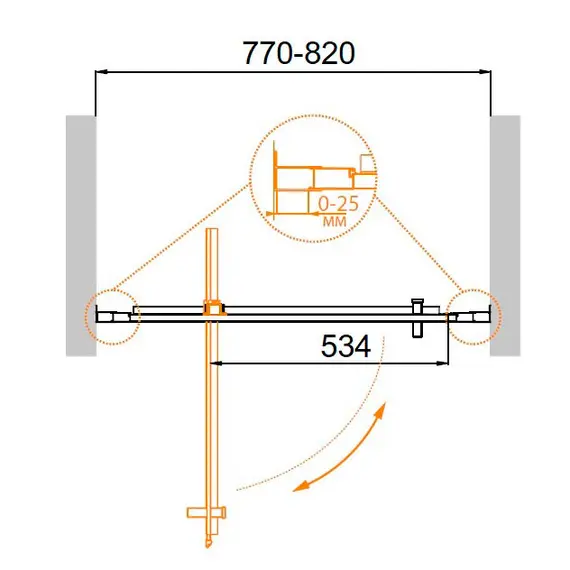 ДУШЕВАЯ ДВЕРЬ CEZARES MOLVENO-BA-1-80-C-CR-IV ПРОЗРАЧНОЕ СТЕКЛО