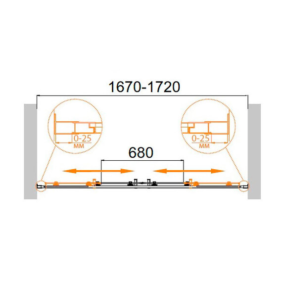 ДУШЕВАЯ ДВЕРЬ CEZARES MOLVENO-BF-2-170-C-CR-IV ПРОЗРАЧНОЕ СТЕКЛО