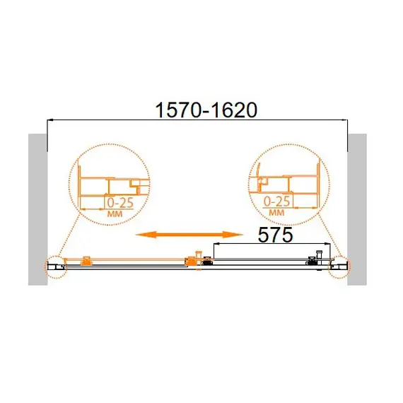 ДУШЕВАЯ ДВЕРЬ CEZARES MOLVENO-BF-1-160-C-CR-IV ПРОЗРАЧНОЕ СТЕКЛО