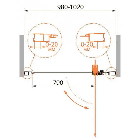 ДУШЕВАЯ ДВЕРЬ CEZARES RELAX-BA-1-100-C-BI ПРОЗРАЧНОЕ СТЕКЛО