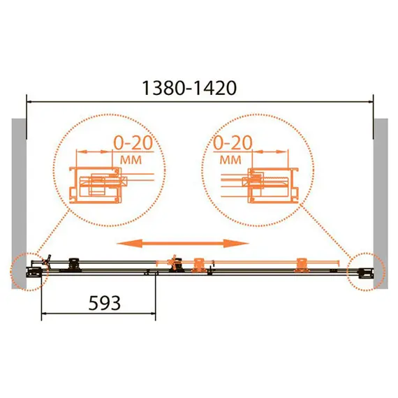 ДУШЕВАЯ ДВЕРЬ CEZARES RELAX-BF-1-140-C-BI ПРОЗРАЧНОЕ СТЕКЛО