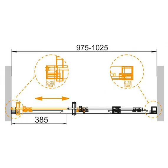ДУШЕВАЯ ДВЕРЬ CEZARES DUET SOFT-BF-1-100-C-CR-L ПРОЗРАЧНОЕ СТЕКЛО, ЛЕВАЯ