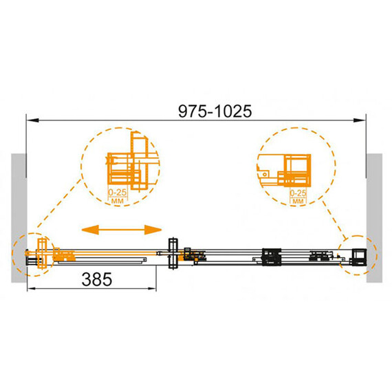 ДУШЕВАЯ ДВЕРЬ CEZARES DUET SOFT-BF-1-100-C-CR-L ПРОЗРАЧНОЕ СТЕКЛО, ПРАВАЯ