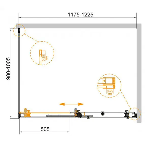 ДУШЕВОЙ УГОЛОК CEZARES STYLUS-SOFT-AH-1-120/100-C-CR ПРОЗРАЧНОЕ СТЕКЛО