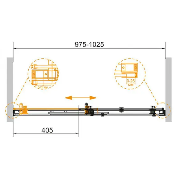 ДУШЕВАЯ ДВЕРЬ CEZARES STYLUS-SOFT-BF-1-100-C-CR ПРОЗРАЧНОЕ СТЕКЛО