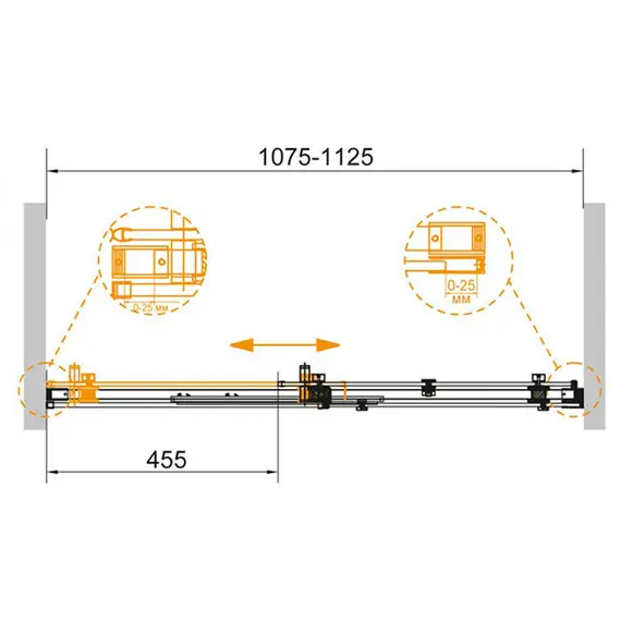 ДУШЕВАЯ ДВЕРЬ CEZARES STYLUS-SOFT-BF-1-110-C-CR ПРОЗРАЧНОЕ СТЕКЛО