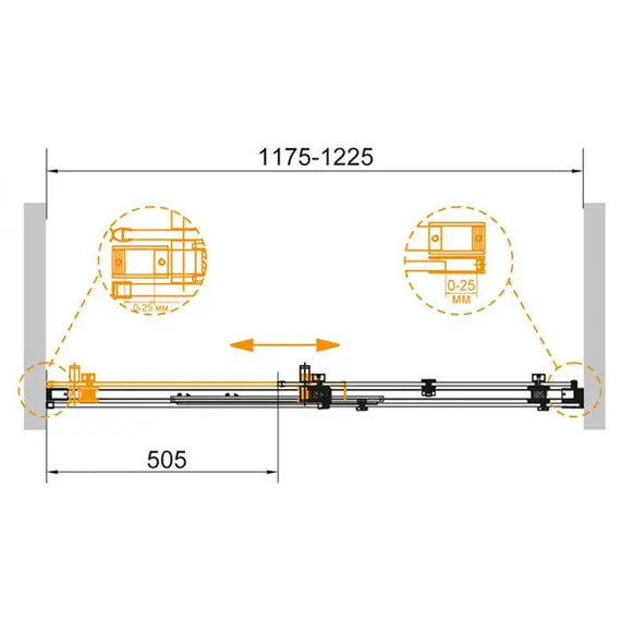ДУШЕВАЯ ДВЕРЬ CEZARES STYLUS-SOFT-BF-1-120-C-CR ПРОЗРАЧНОЕ СТЕКЛО