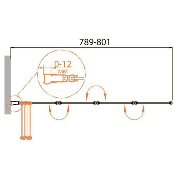 ШТОРКА ДЛЯ ВАННЫ CEZARES RELAX-V-4-80/140-P-BI-L МАТОВОЕ СТЕКЛО, ПРАВАЯ