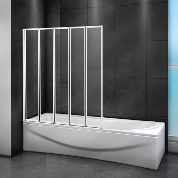 ШТОРКА ДЛЯ ВАННЫ CEZARES RELAX-V-5-120/140-C-BI ПРОЗРАЧНОЕ СТЕКЛО