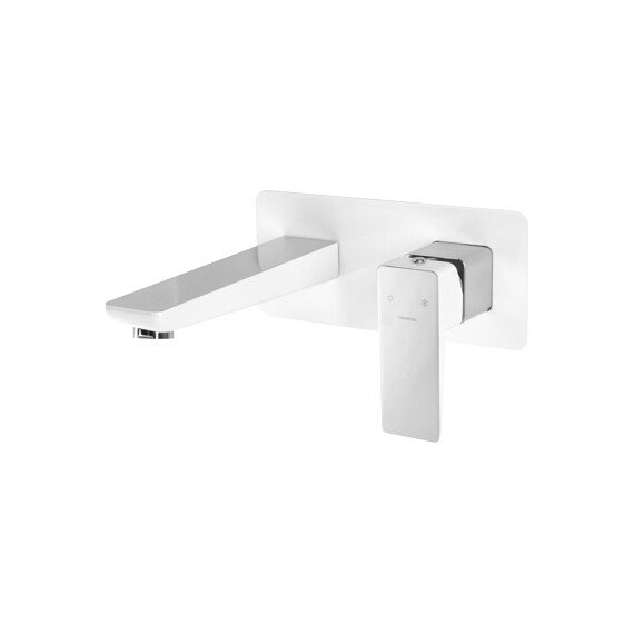 СМЕСИТЕЛЬ ДЛЯ УМЫВАЛЬНИКА СКРЫТОГО МОНТАЖА OMNIRES PARMA ХРОМ/БЕЛЫЙ