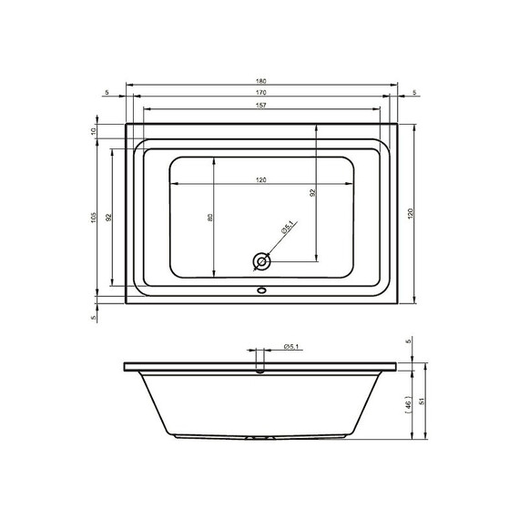 ВАННА АКРИЛОВАЯ RIHO CASTELLO 180X120